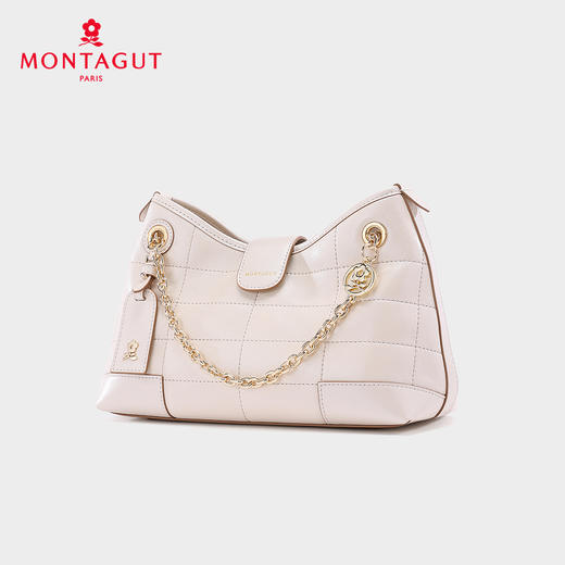 梦特娇女士时尚链条包潮流菱格斜挎包真皮单肩包 商品图1