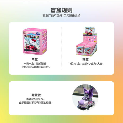 多美卡 梦之仿真车 TOMICA TUNES 三丽鸥家族系列 VOL.1 盲盒*1 商品图3