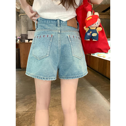 <曾小咸推荐>夏季蓝色牛仔短裤女直筒阔腿 商品图0