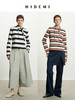 HIDEMI 趣味撞色条纹自然色织纯棉分体领巾设计感两件套长袖T 商品缩略图0