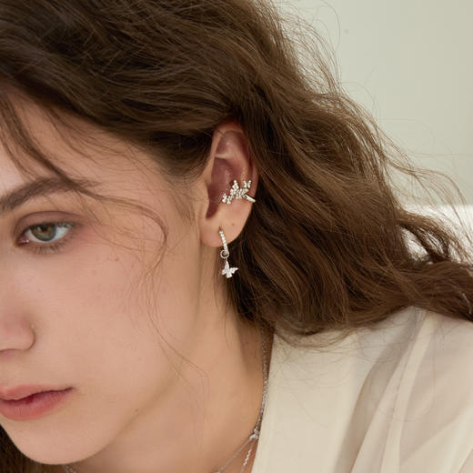 ARSIS银饰｜幸运符号系列 星悦蝴蝶耳圈 商品图2