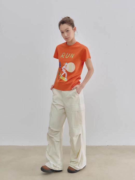 Evistub/E-5XDX457/趣味运动印花正肩T恤女夏 商品图1