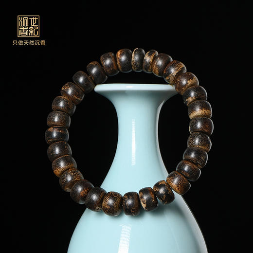 天然达拉干沉香桶珠 沉水级 10.5mm 15.9克 SP11598 商品图0