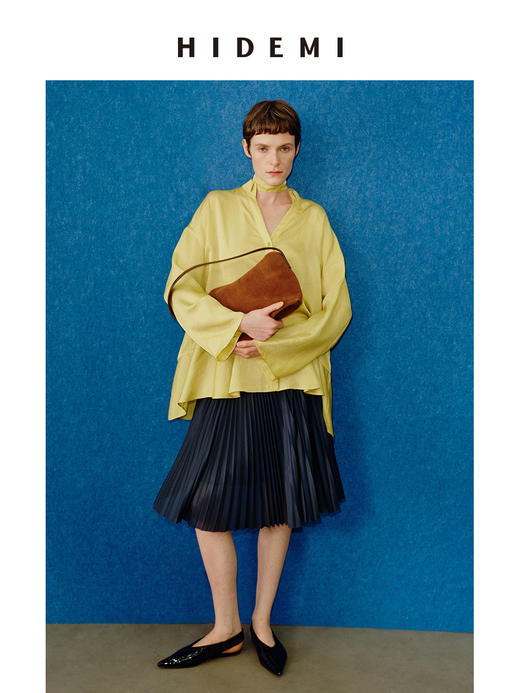 HIDEMI 极简灵动飘逸百褶短裙可再生纤维松紧腰设计感半身裙 商品图10