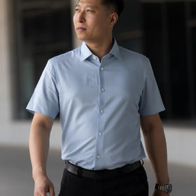 山羊绒商务短袖衬衣