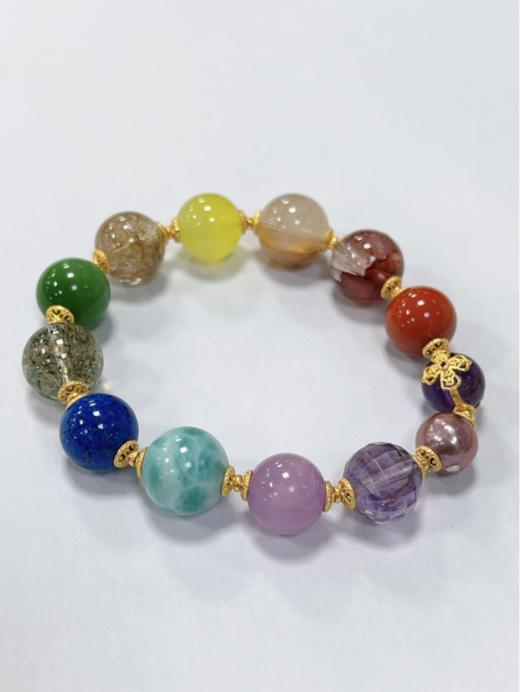 ³紫水晶+青金石+朱雀红胶花+南红多宝手串 约11mm XFAF-059【48小时鉴赏期】XN03-CRMM-XYSJ（TOP）【可塘水晶】 商品图2