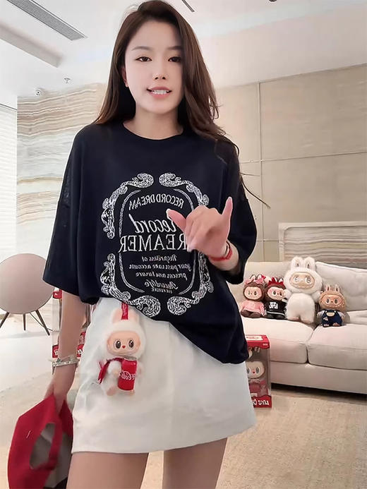 COCO ZONE 刘一一 【棉醋酸混纺】经典圆领日常亲肤T恤CD1A0899 商品图0