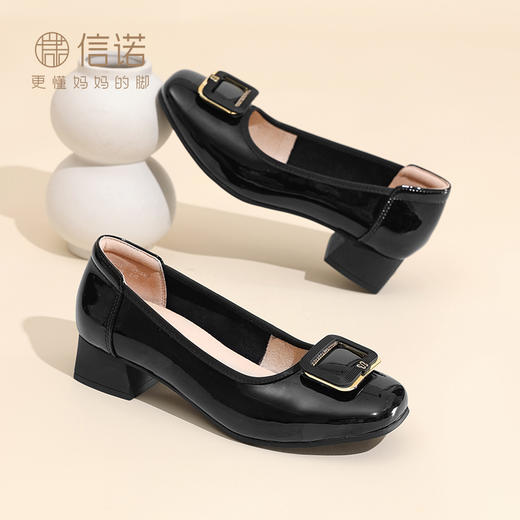 真皮妈妈鞋中老年皮鞋2025春秋新款舒适软底不累脚轻便单鞋子5Q5009-30 商品图2