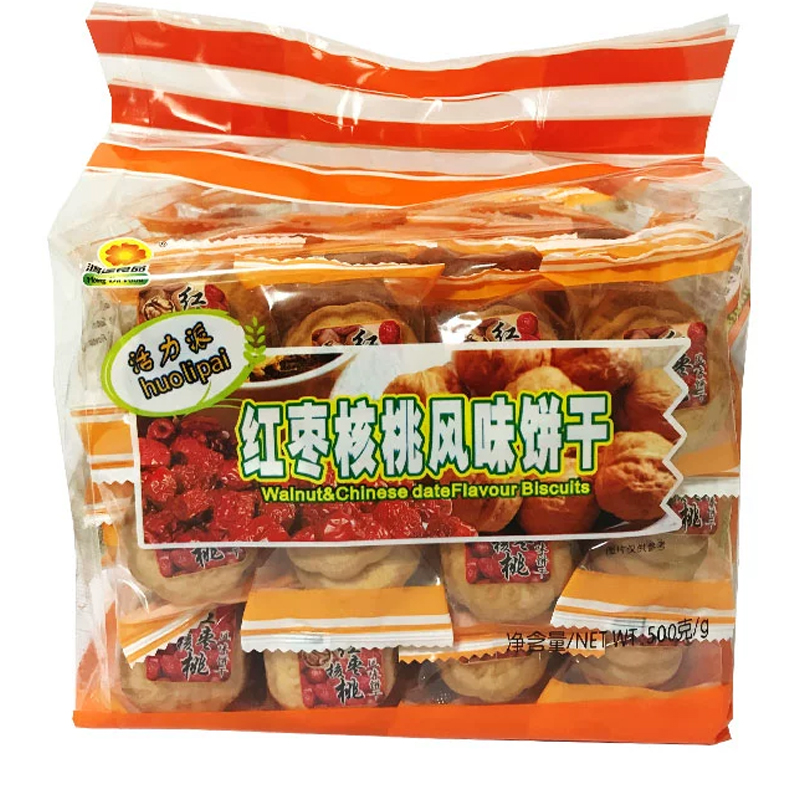 鸿达红枣核桃味风味饼干500g(6909073002192)