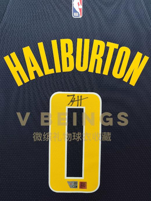 收藏系列 哈利伯顿 步行者队0号 蓝色 亲笔签名球衣  商品图2