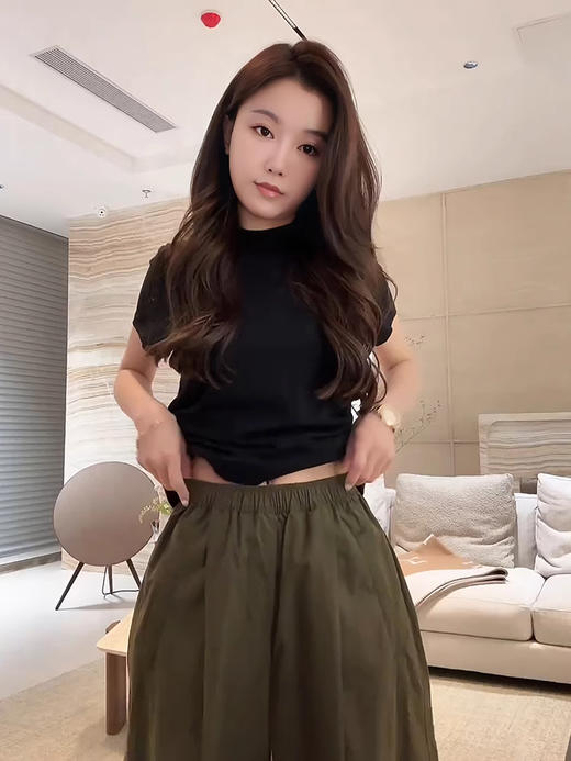 COCO ZONE 刘一一【绵羊毛桑蚕丝混纺】优雅简洁短袖T恤CD1A0394 商品图2