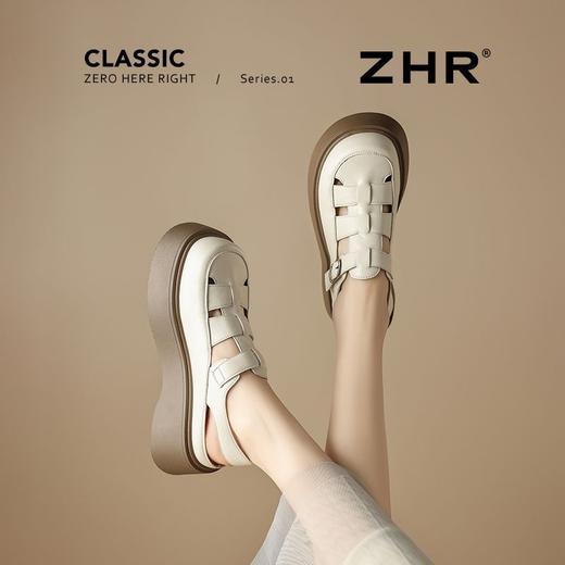 ZHR则则透气镂空罗马凉鞋女厚底凉鞋女夏季复古风时装凉鞋女外穿 商品图5