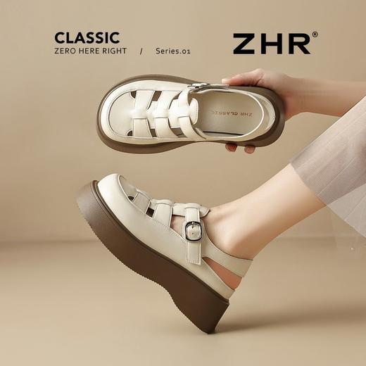 ZHR则则透气镂空罗马凉鞋女厚底凉鞋女夏季复古风时装凉鞋女外穿 商品图7