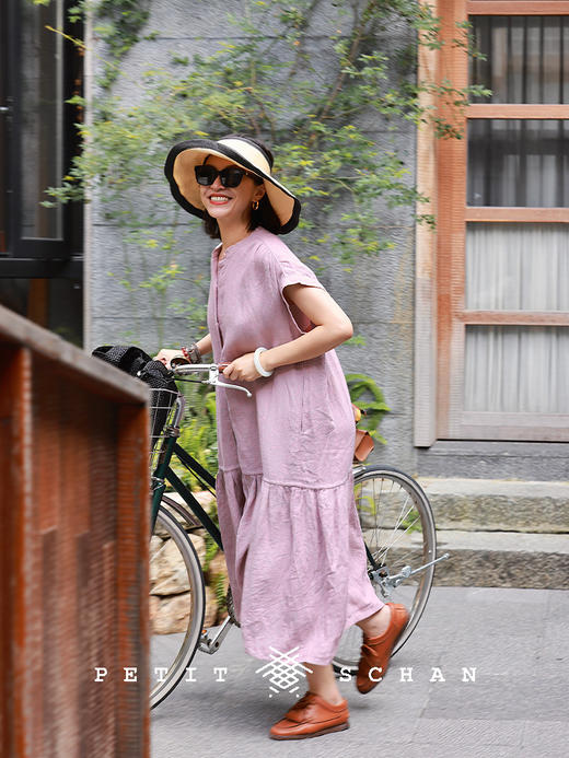 PETIT SCHAN小闪 CLO#840 Klingsor's Last Summer 克林索尔的夏 纯亚麻色织文艺连衣裙 商品图3