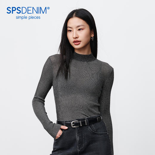 simplepieces秋季新品SPS上衣女半高领长袖针织衫 商品图0