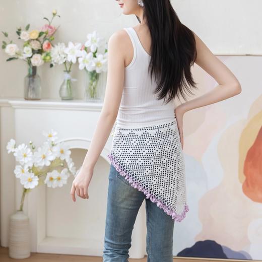 苏苏姐家薇蔓蕾丝腰帘头巾套装手工diy亚麻蕾丝钩针毛线材料包 商品图4