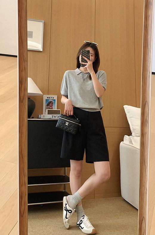 百慕老钱风后松紧微阔腿天丝亚麻显瘦五分中裤 商品图12