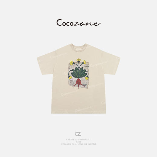 COCO ZONE 刘一一 “草本T”100棉植物花朵圆领短袖 CD2A1169 商品图1