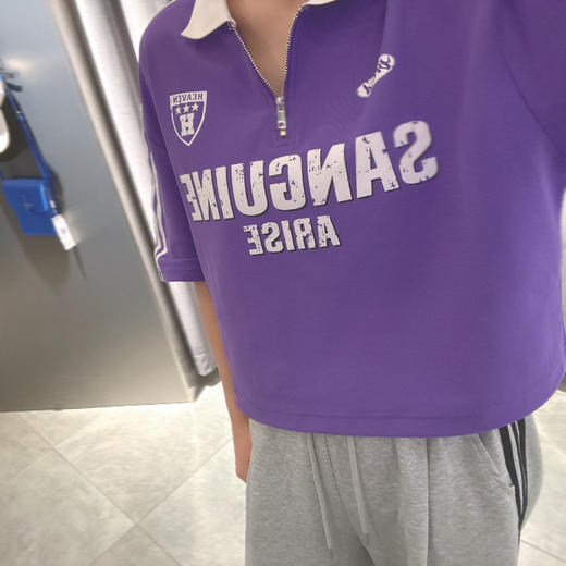 NC翻领肩织带美式POLO短袖T恤50419（紫） 夏季 952011150321 商品图3