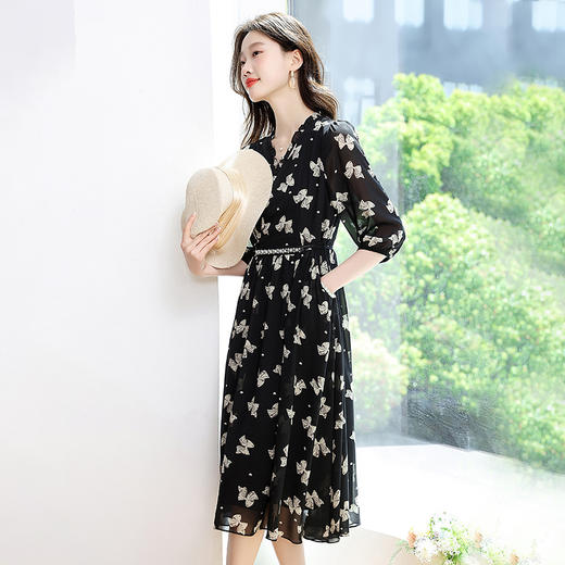 丁摩 大码休闲连衣裙夏季气质高级感遮肚显瘦减龄今年流行爆款裙子5ZF-8392 商品图3