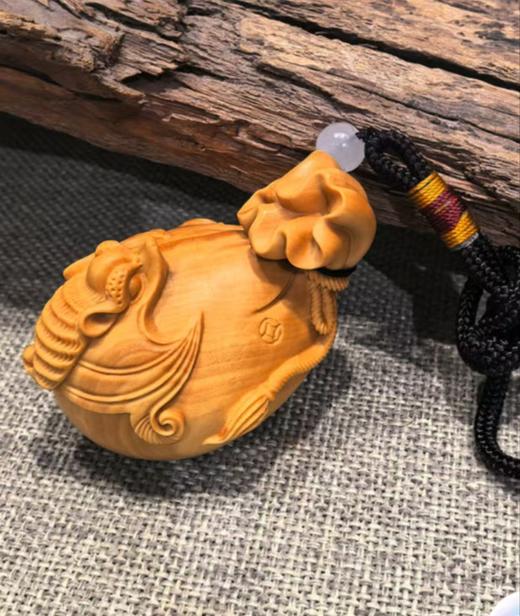 蝙蝠钱袋°黄杨木小挂件/把玩件 商品图0