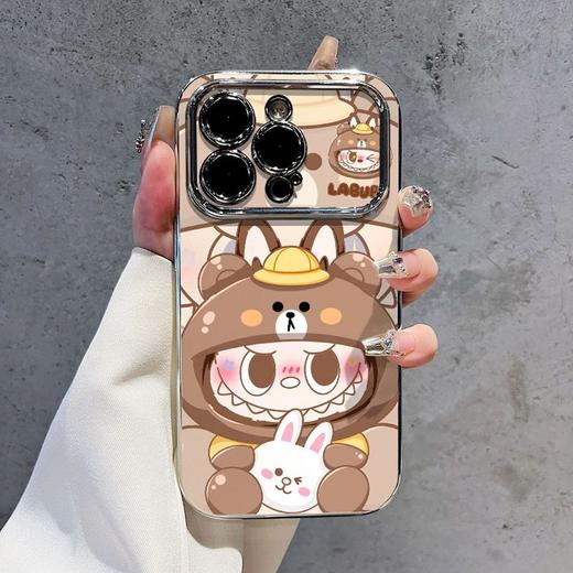 【赵露思同款🔥】怪兽拉布布手机壳上线！可爱电镀视窗+支架设计，荣耀华为都能用💖潮流手链加持，随手一拍就是时尚大片✨ 商品图5