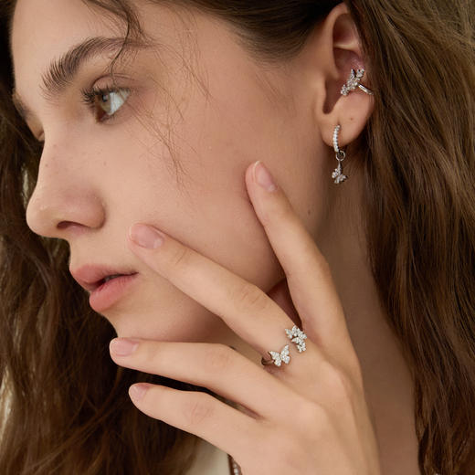 ARSIS银饰｜幸运符号系列 星悦蝴蝶开口戒 商品图2