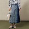 【林栖设计小店】（现货）【送方巾】【牛仔系列】渐变牛仔半裙配方巾百搭2025早秋新款裙子女G1653003 商品缩略图1