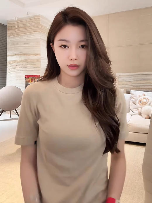 COCO ZONE 2025简约袖口撞色休闲短袖针织衫CD1A0156 商品图1