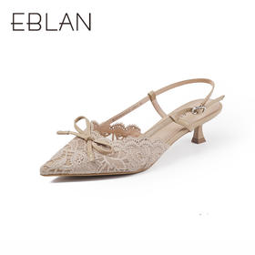 【上新】伊伴蕾丝包裹后空凉鞋约会战鞋时装半凉B26200301