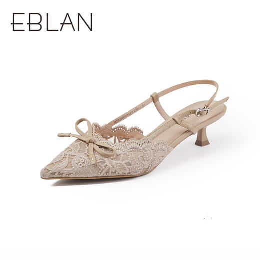 【上新】伊伴蕾丝包裹后空凉鞋约会战鞋时装半凉B26200301 商品图0