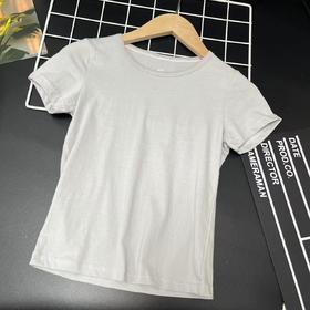 【选2件15元-NO退】120灰色拼领全棉短袖-微脏-喜出