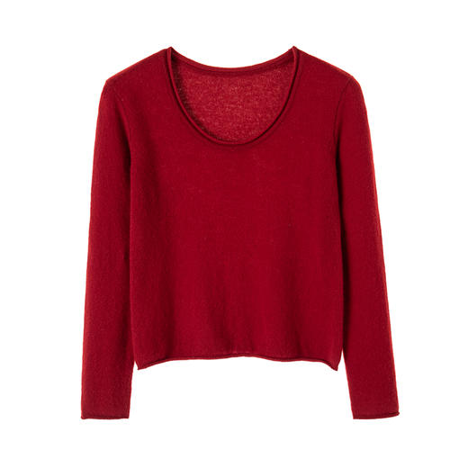 EKOOL100%绵羊毛圆领套头打底针织衫女秋季 商品图4