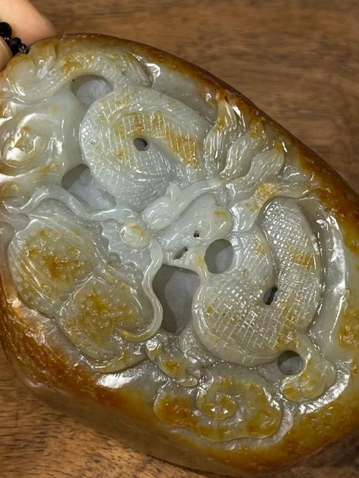 秋梨皮籽料白玉巧雕龙纹把玩原石，顺丰包邮 商品图4