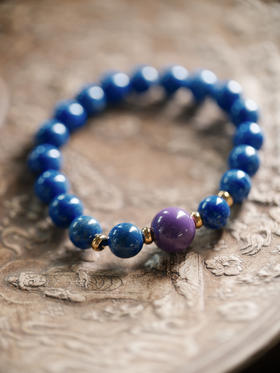 青金石配紫云母单圈手串 珠型0.9【器悟雅玩】