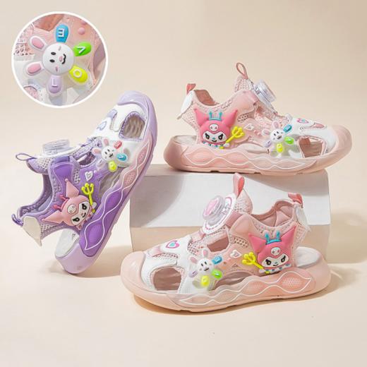 🌈【品牌直发】AFJI潮趣设计·萌动夏日💥【AFJI卡通库洛米包头旋钮扣凉鞋休闲鞋058】 🔥 库洛米主题——超人气卡通IP联名，粉色/梦幻紫双色可选，萌趣又百搭！ 商品图0