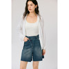 HeyDress复古牛仔短裤女夏季高腰宽松阔腿五分裤毛边设计休闲裤子 商品缩略图1