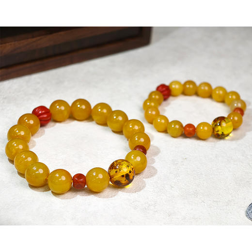 易祈吉祥五行补土手链金丝玉手串南红手链朱砂饰品送礼男女款手串礼物 商品图5