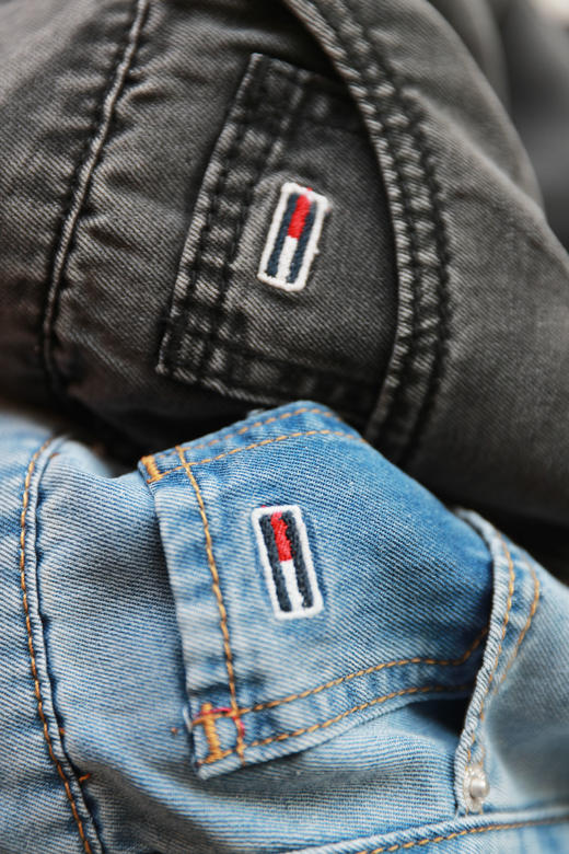 黑色蓝色都有啦！！屁兜儿皮牌+小标刺绣，工装风牛仔长裤C061758 商品图12