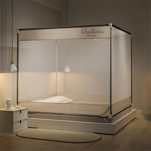 【萌趣生活，多功能防摔方顶蚊帐！】A类母婴级防摔蚊帐 多开门坐床式防尘加厚 家用防止掉床全底蚊帐-QQ 商品图11