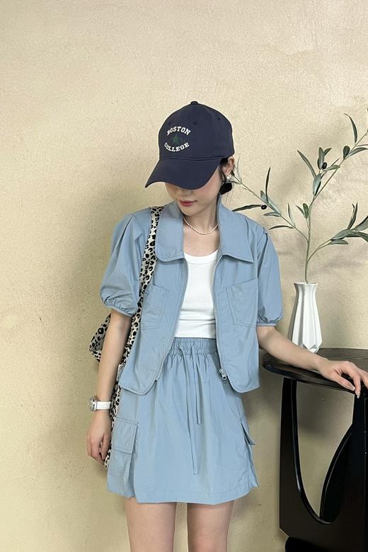 WHO KNOWS 率性工装风短款衬衫半裙套装 20619 商品图2