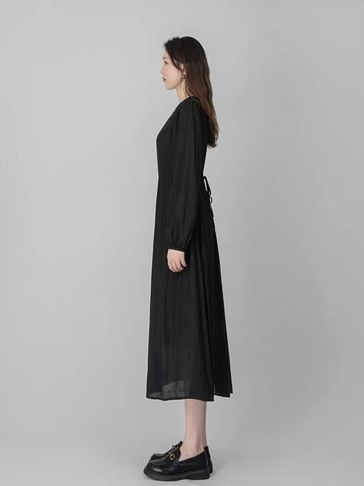 【连衣裙】天丝垂感系带长袖连衣裙-喜出 商品图4