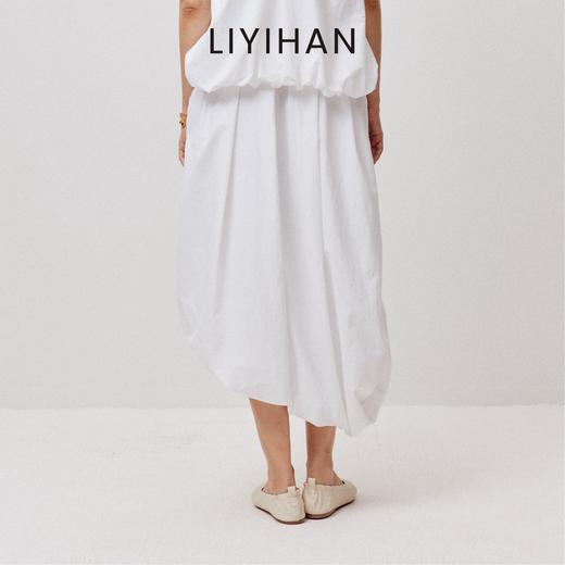 LIYIHAN设计感时尚气质休闲不规则棉感中长款半裙 商品图3