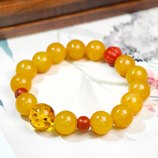 易祈吉祥五行补土手链金丝玉手串南红手链朱砂饰品送礼男女款手串礼物 商品图4