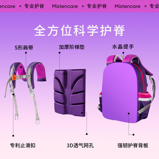 【Dvilla德威拉 拉链纯色款】 Mistencare 玛斯汀小学生书包 商品图5