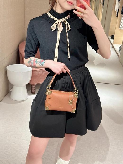 驴家25新款花边立领丝带针织短袖（TM） 商品图4