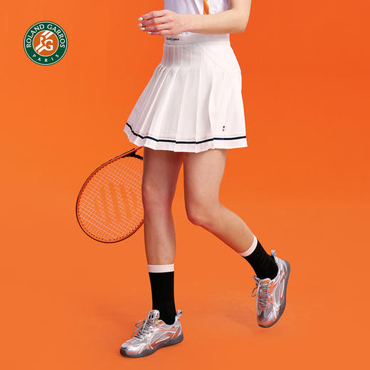 罗兰加洛斯2022法网网球裙女白色百褶短裙半身运动裙夏季新款 商品图1