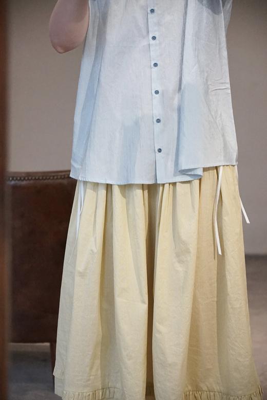 apuntob 丝棉混纺褶皱饰裙摆半身裙 商品图5