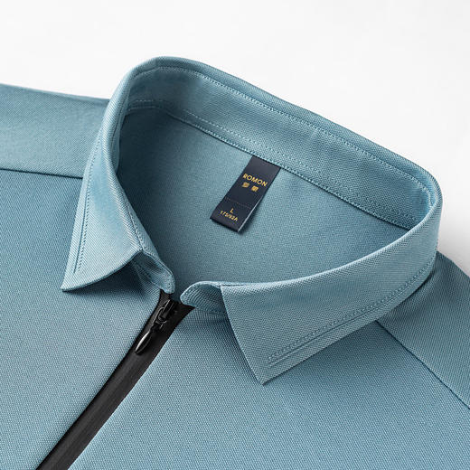 【抗菌凉感醋酸亚麻桑蚕丝】罗蒙男士防紫外线夏季短袖polo衫商务休闲男体恤 商品图6