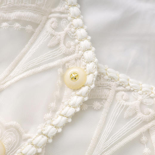 「高货wl」全新升级【铂金会员395/天猫529/差价134】(99402)洛诗琳时髦小香风蕾丝短袖上衣法式轻熟刺绣两件套女 商品图2